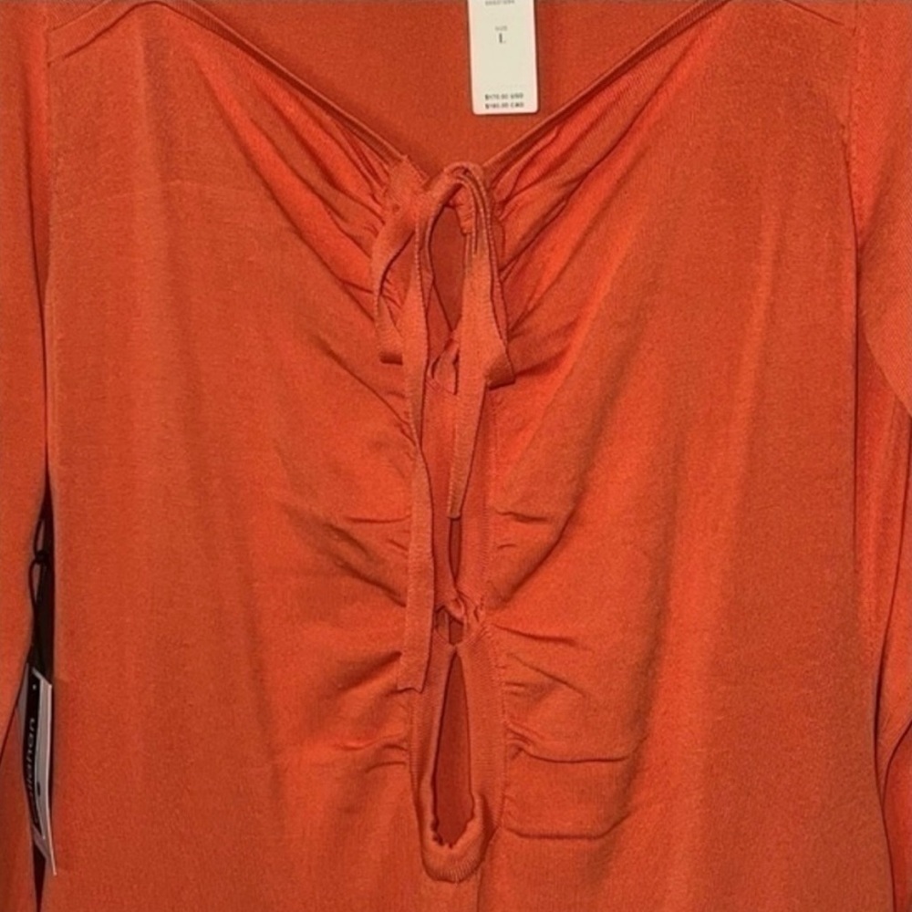 Anthropologie Orange Midi Dress - Picture 6 of 12